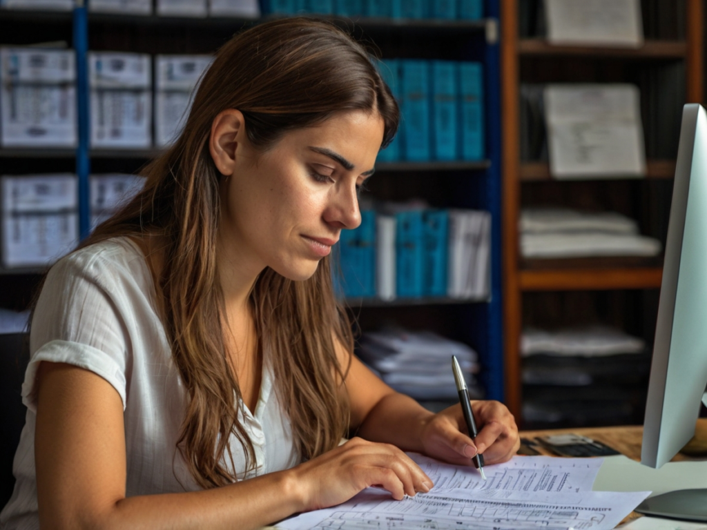 Mujer gestionando trámites en AFIP con su Clave Fiscal.